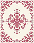 Victorian Red Floral Medallion Rug