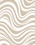 Abstract Swirl Tan White Pattern Rug