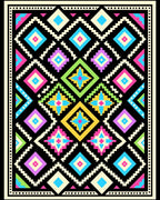 Bright Diamond Patterned Geometric Design Rug