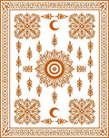 Celestial Sun Moon Floral Pattern Rug