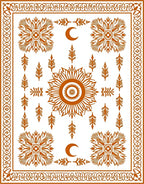 Celestial Sun Moon Floral Pattern Rug