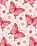 Pink Butterfly Floral Whimsical Rug