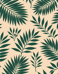 Dark Green Tropical Leaf Pattern Rug