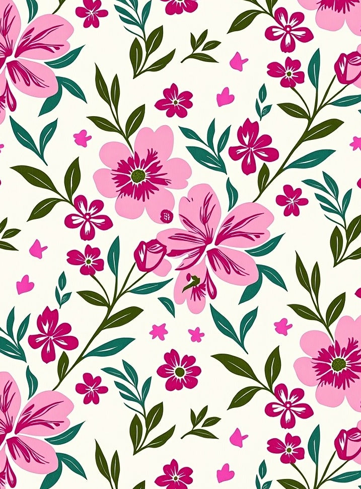 Pink Floral Pattern Rug