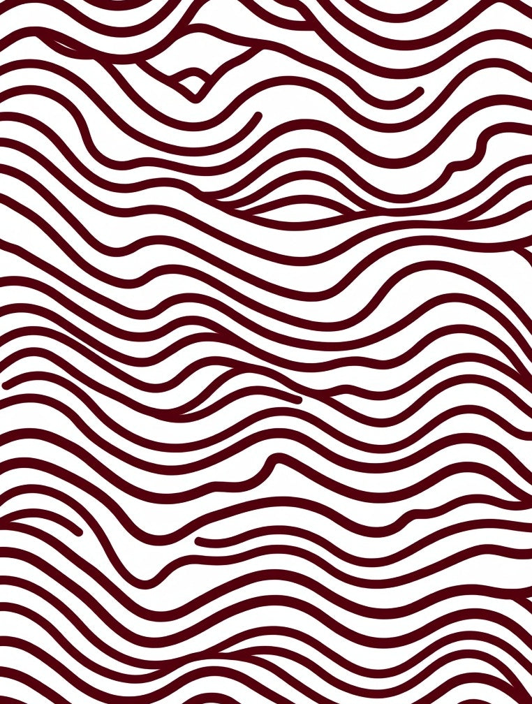 Maroon Organic Wavy Lines Rug