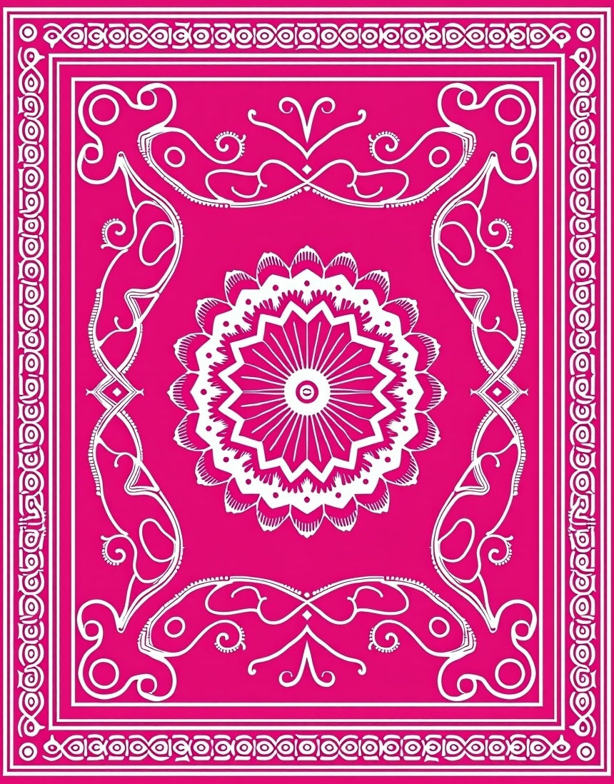 Ornate Mandala Floral Style Design Rug