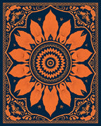 Orange Blossom Mandala Style Rug