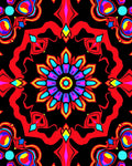 Vibrant Abstract Floral Kaleidoscope Rug