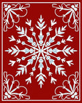 Winter Snowflake Red Pattern Rug