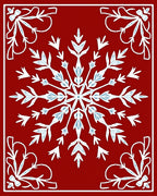 Winter Snowflake Red Pattern Rug