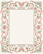 Ornate Floral Vines Decorative Border Rug
