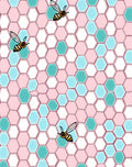Sweet Bee Geometric Honeycomb Pattern Rug
