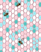 Sweet Bee Geometric Honeycomb Pattern Rug