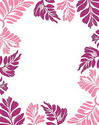 Fuchsia Pink Tropical Leaf Border Rug