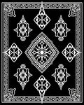 Ornate White Diamond Pattern Rug