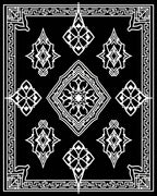 Ornate White Diamond Pattern Rug