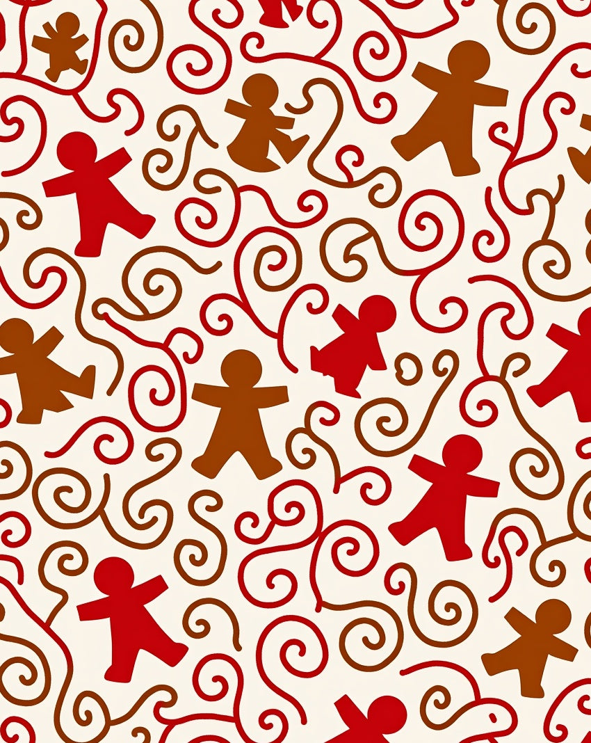 Whimsical People Swirl Pattern Rug