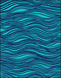 Aqua Navy Wavy Stripes Rug