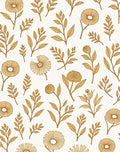 Golden Floral Botanical Pattern Rug