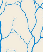 Abstract Blue Vein Pattern Area Rug