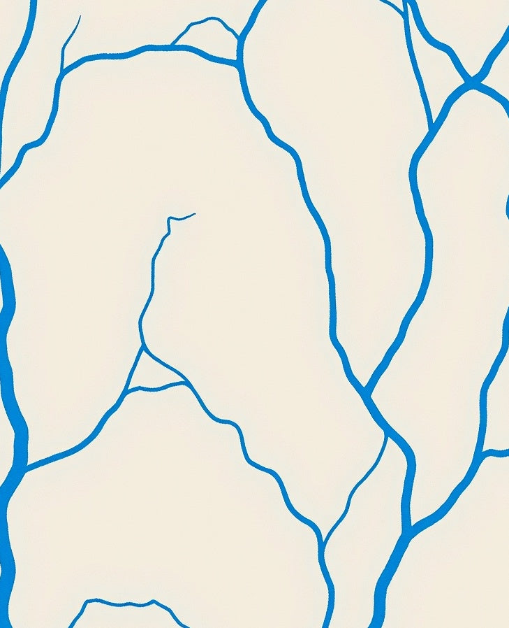 Abstract Blue Vein Pattern Area Rug