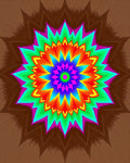 Vibrant Rainbow Starburst Fractal Rug