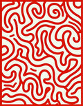 Red Swirling Abstract Visual Pattern Rug