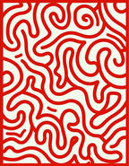 Red Swirling Abstract Visual Pattern Rug