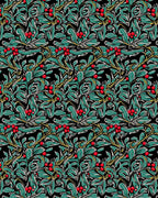Art Nouveau Green Berry Vine Rug