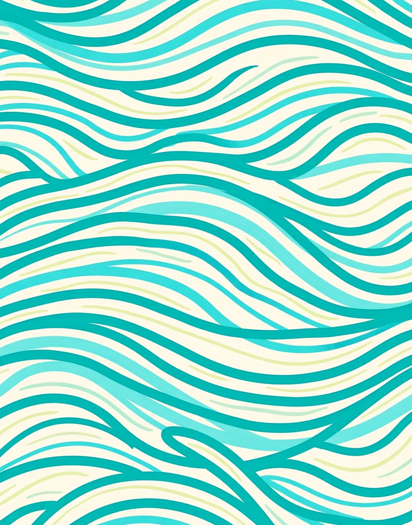 Aqua Blue Winding Lines Pattern Rug