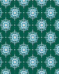 Teal Blue Floral Starburst Medallion Rug