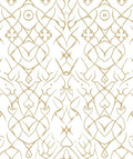 Golden Outline Intertwined Scroll Pattern Rug