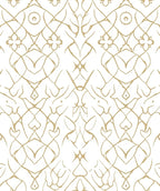 Golden Outline Intertwined Scroll Pattern Rug