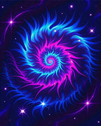 Galactic Swirl Neon Psychedelic Rug