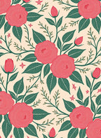 Ornate Rose and Leaf Pattern Rug