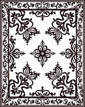 Classic Floral Swirl Border Rug