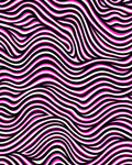 Bold Pink White Black Wavy Stripes Rug