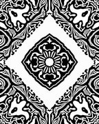Bold Black White Mandala Pattern Rug