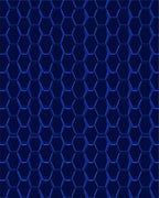 Deep Blue Hexagonal Geometric Pattern Rug