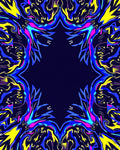 Abstract Neon Psychedelic Mirror Design Rug