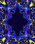 Abstract Neon Psychedelic Mirror Design Rug