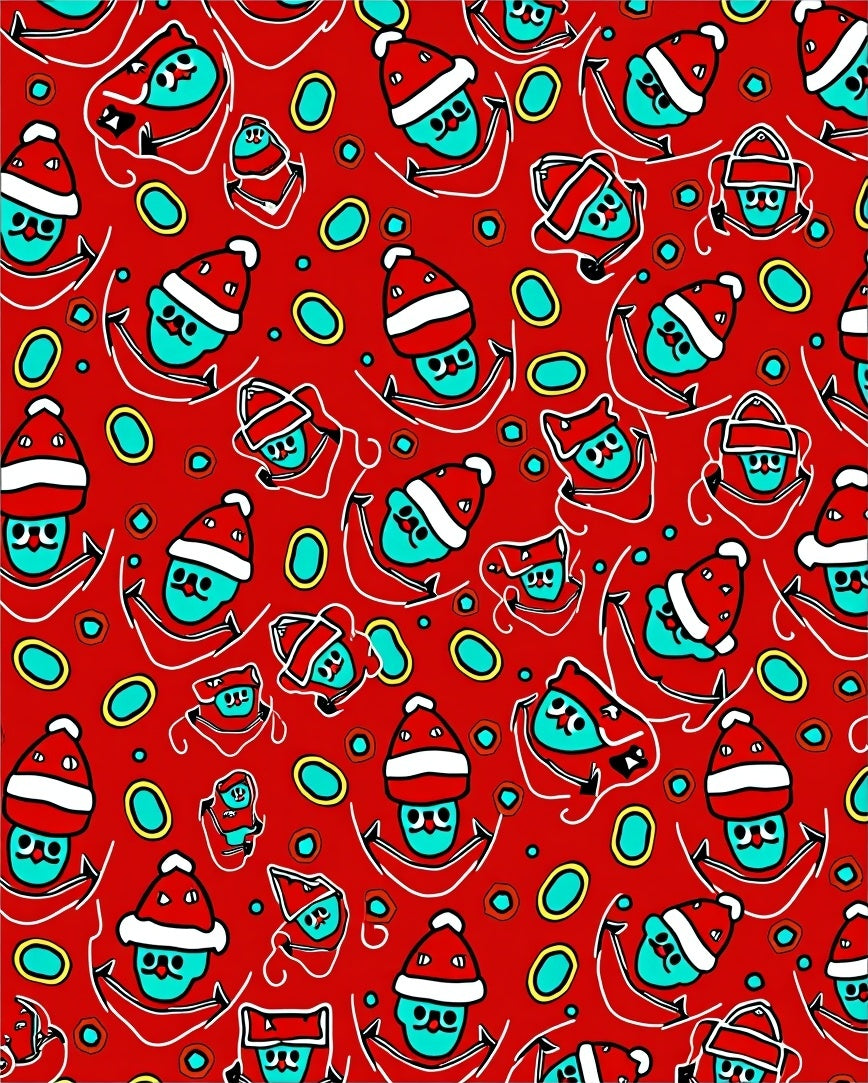 Cute Christmas Character Pattern Rug