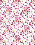 Whimsical Pink Floral Swirl Pattern Rug