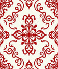 Classic Red Floral Damask Pattern Rug