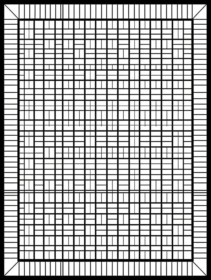 Monochromatic Abstract Grid Pattern Rug