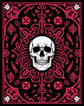 Gothic Skull With Pink Floral Accents Rug