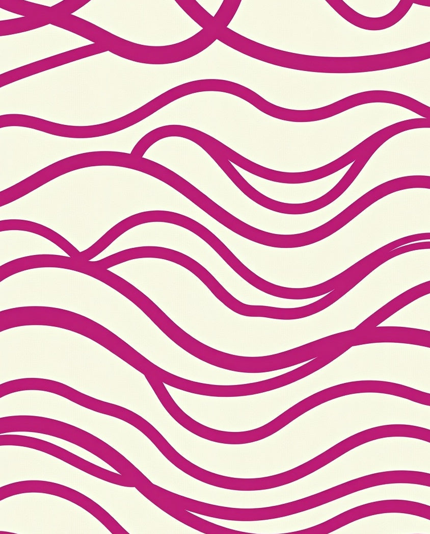 Bright Fuchsia Wave Pattern Rug