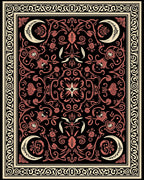 Celestial Floral Scrollwork Design Rug