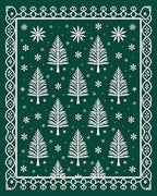 Forest Trees and Snowflakes Design Rug