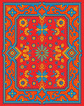 Vibrant Floral Geometric Pattern Rug